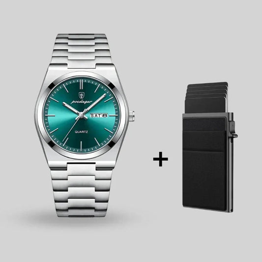 Reloj para hombre Poedagar + Billetera gratis